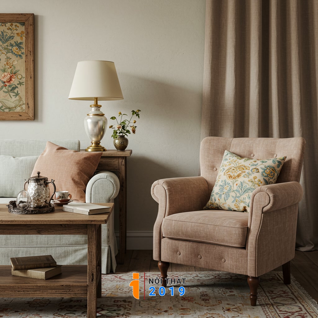 Bảng màu và chất liệu làm nên không gian Vintage