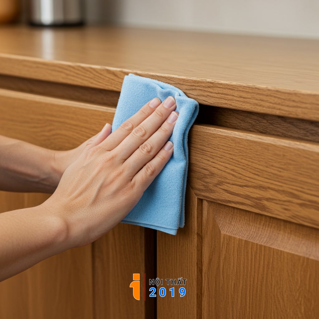 Bảo quản tủ bếp gỗ tự nhiên để đảm bảo độ bền đẹp