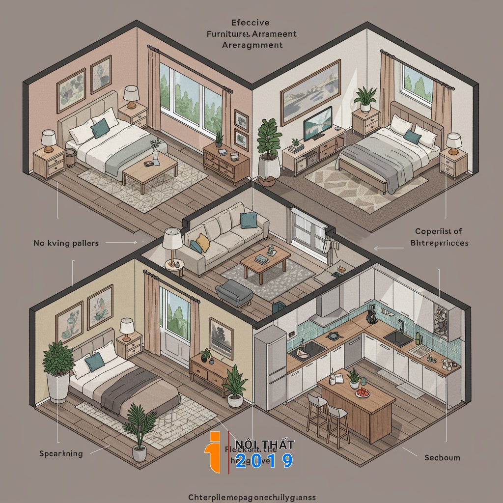 Bí quyết sắp xếp nội thất cho từng không gian chức năng (phòng khách, phòng ngủ, bếp)