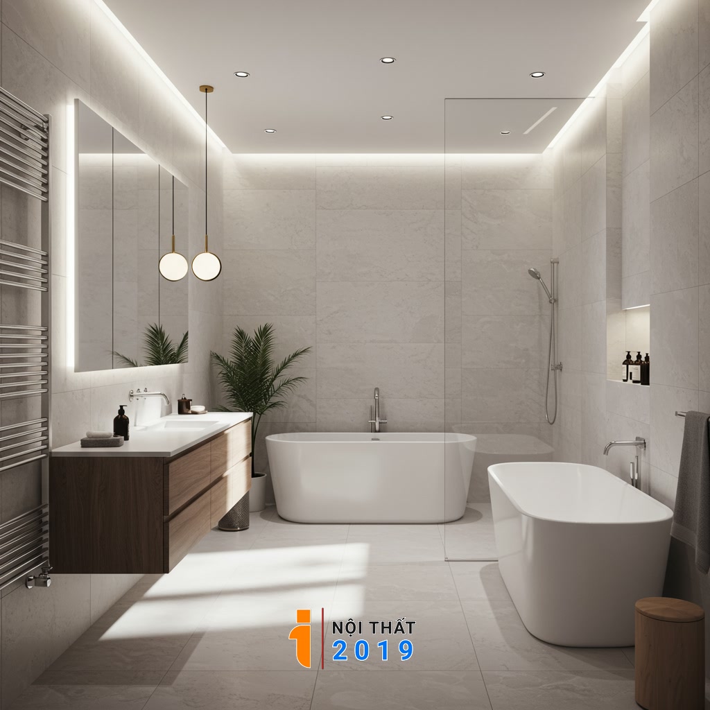 Bố Trí Không Gian Và Ánh Sáng Trong Thiết Kế Nội Thất Phòng Tắm