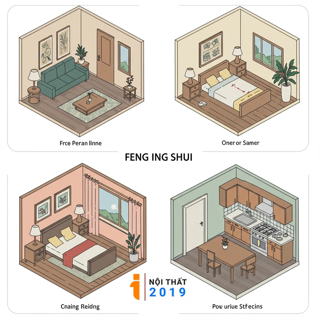 Bố trí Nội Thất hợp Phong Thủy cho từng không gian (Phòng khách, phòng ngủ, bếp...)