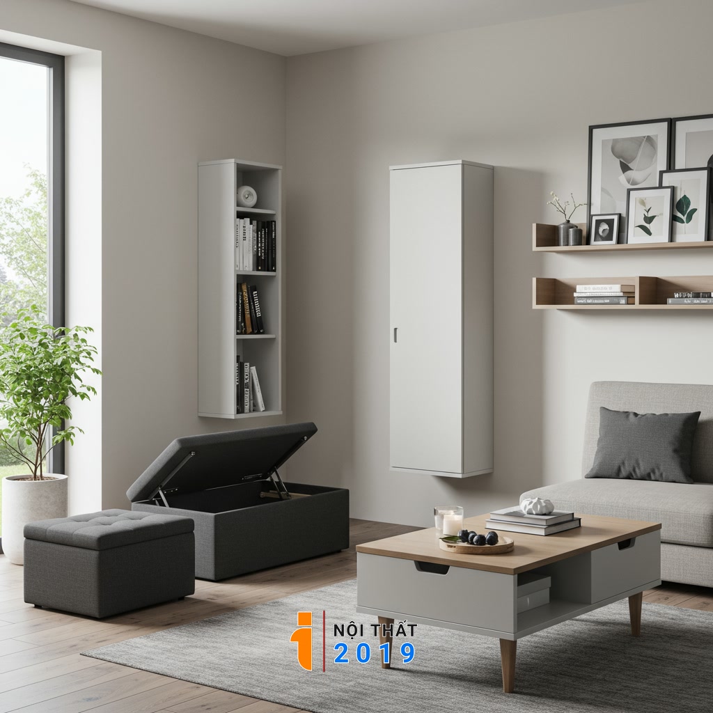 Các giải pháp lưu trữ hiệu quả giúp phòng khách nhỏ gọn gàng