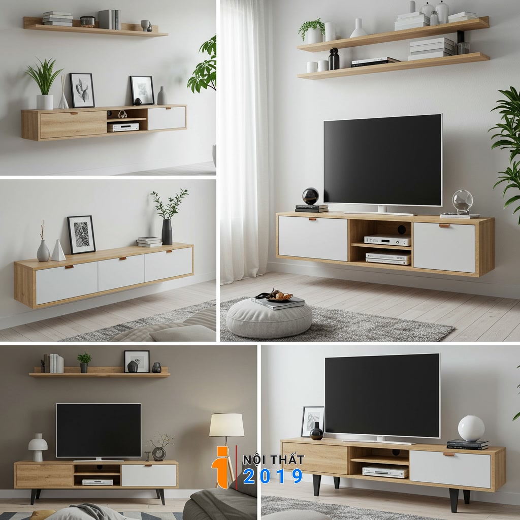 Các ý tưởng thiết kế kệ tivi đơn giản và đẹp mắt