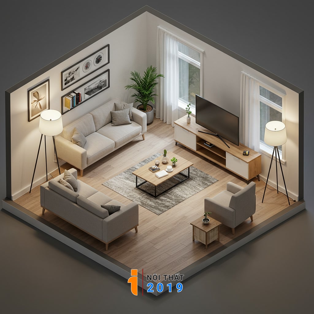 Cách sắp xếp nội thất phòng khách theo từng chức năng