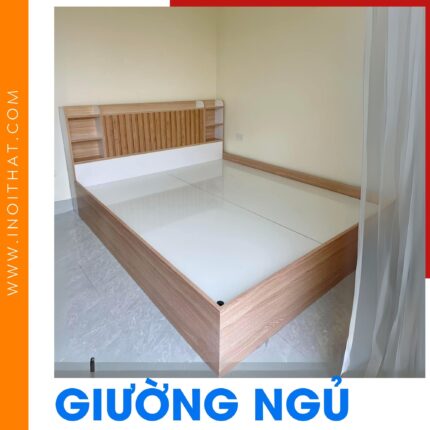 Giường Ngủ màu trắng vân gỗ sáng tại xã Đông Anh