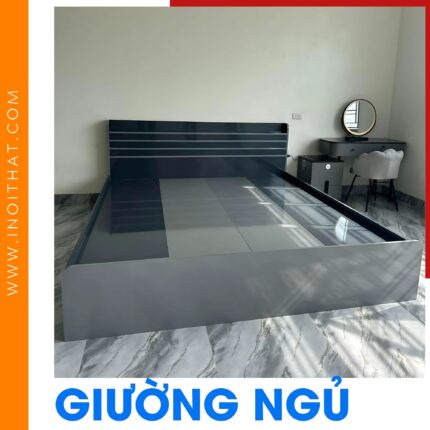 Giường Ngủ màu xám ghi đầu bo góc tại phường Ngọc Hà