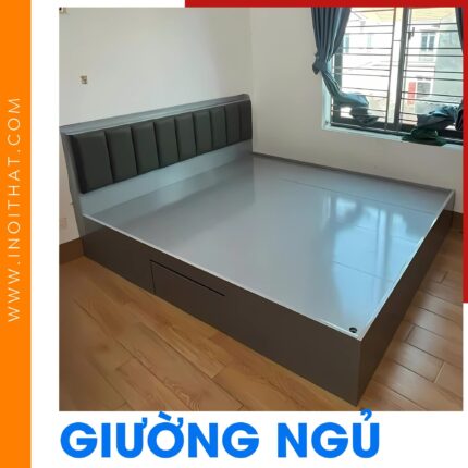 Giường Ngủ màu xám hiện đại có ngăn kéo tại phường Chương Mỹ