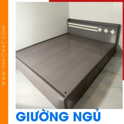Giường Ngủ màu xám hiện đại đơn giản tại xã Bắc Sơn