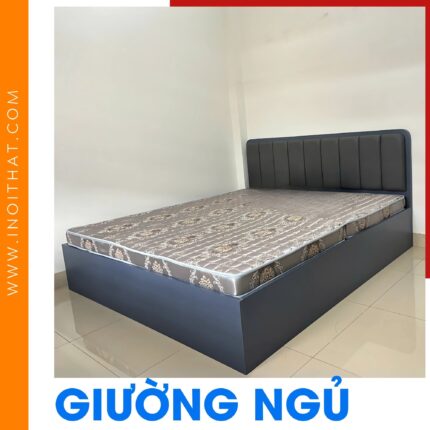 Giường Ngủ vân gỗ bọc nỉ tựa đầu tại xã Tiền Phong