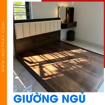 Giường Ngủ vân gỗ MDF tại xã Tân Dân