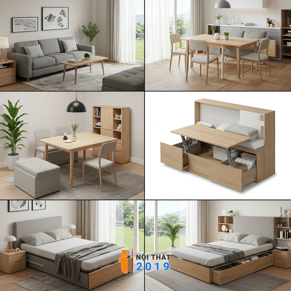 Gợi ý các món nội thất thông minh phổ biến cho từng khu vực trong nhà