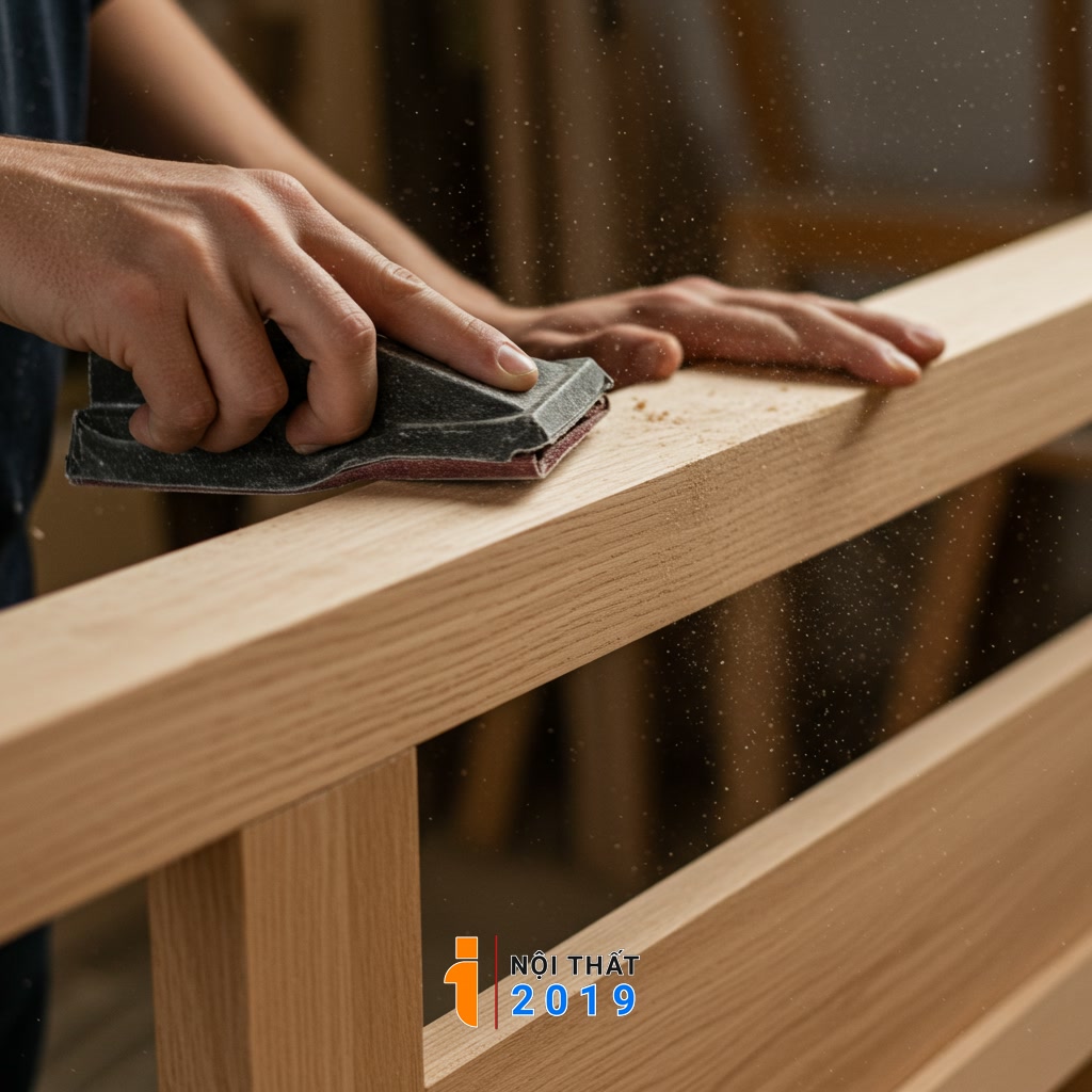 Hoàn Thiện Bề Mặt Giường Gỗ