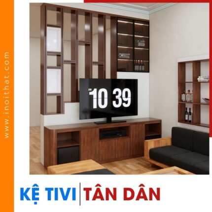 Kệ Tivi 3D kèm vách đứng cầu thang tại xã Tân Dân