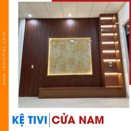 Kệ Tivi âm tường kèm tủ rượu tại phường Cửa Nam