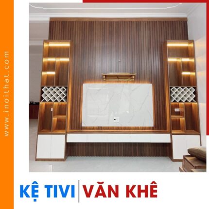 Kệ Tivi chữ H kèm tủ trang trí tại xã Văn Khê