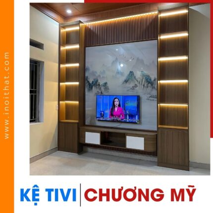Kệ Tivi chữ H kịch trần kèm tủ không cánh tại phường Chương Mỹ