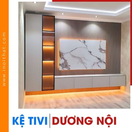 Kệ Tivi chữ L kèm tủ tay móc âm tại phường Dương Nội