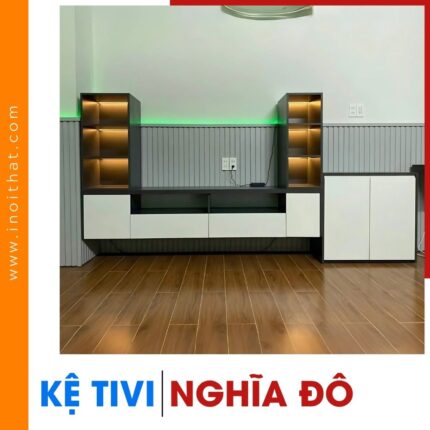 Kệ Tivi đối xứng chữ U treo tường tại phường Nghĩa Đô