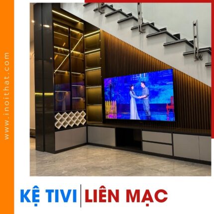 Kệ Tivi gầm cầu thang kèm tủ kịch gầm tại xã Liên Mạc
