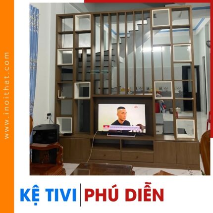 Kệ Tivi giả vách ngăn bao gồm hệ tủ thông phòng tại phường Phú Diễn