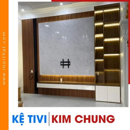 Kệ Tivi gỗ lõi xanh chuẩn E1 tại xã Kim Chung