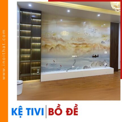 Kệ Tivi kèm tủ cánh kính kịch trần tại phường Bồ Đề