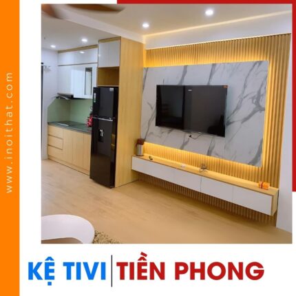 Kệ Tivi liền tủ bếp cánh Acrylic tại xã Tiền Phong