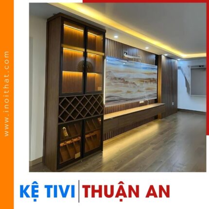 Kệ Tivi liền tủ rượu kịch trần cánh kính tại xã Thuận An