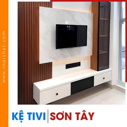 Kệ Tivi nhà chung cư nhỏ chữ L tại phường Sơn Tây