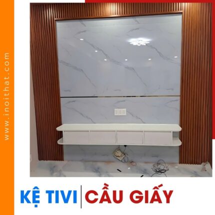 Kệ Tivi ốp vân đá PVC siêu bóng tại phường Cầu Giấy