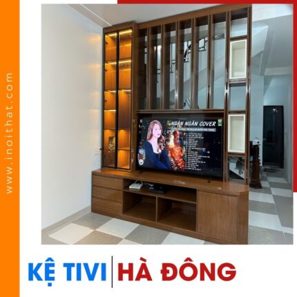 Kệ Tivi vách ngăn phòng cánh kính tại phường Hà Đông