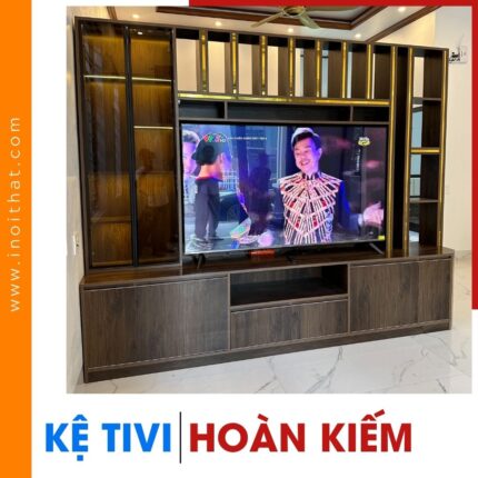 Kệ Tivi vách phòng kèm kệ tủ đứng tại phường Hoàn Kiếm