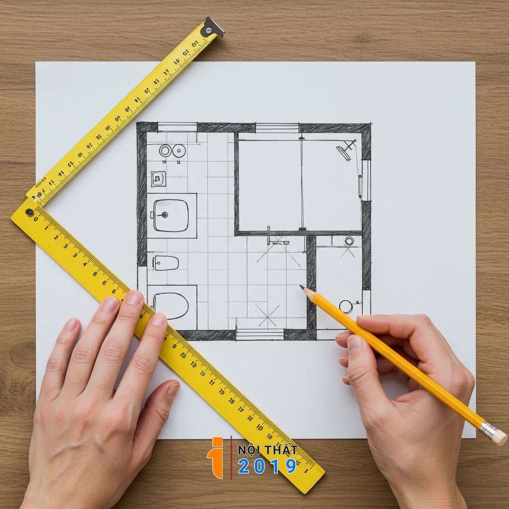 Lên kế hoạch và thiết kế bố cục phòng tắm