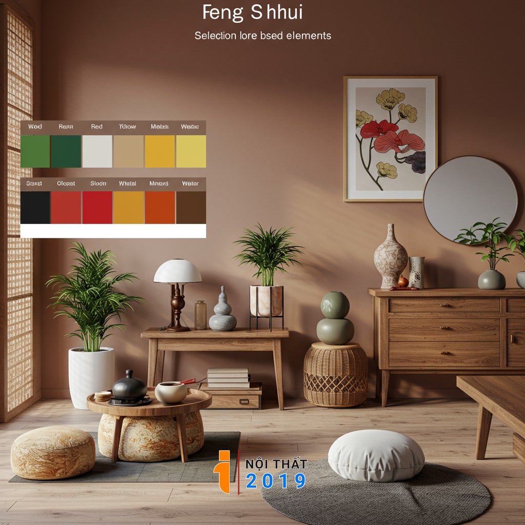 Lựa chọn màu sắc, vật liệu và đồ vật trang trí nội thất theo Phong Thủy