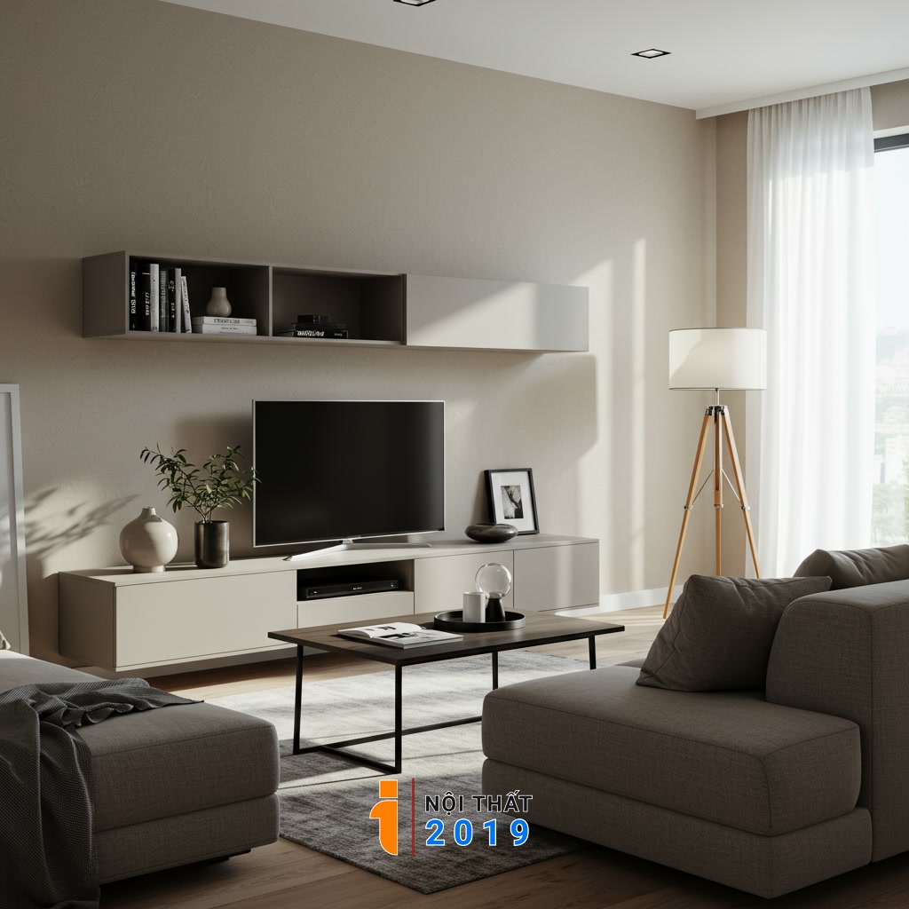Lựa chọn và bố trí các món đồ nội thất chính cho phòng khách (sofa, bàn trà, kệ TV...)