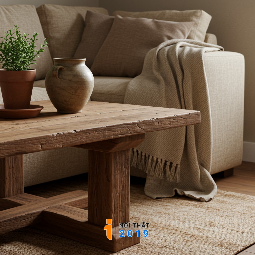 Lựa chọn và bố trí nội thất, phụ kiện trang trí Rustic
