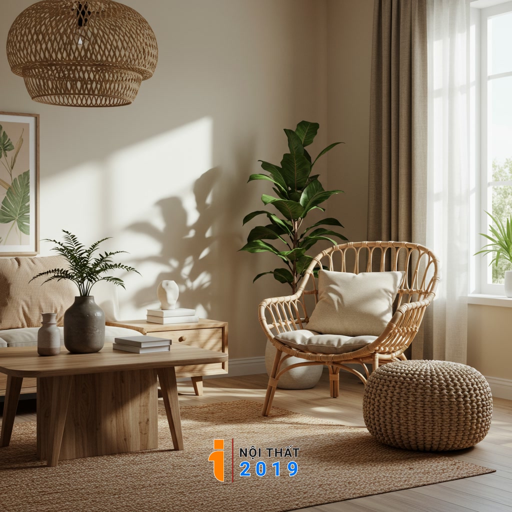 Lựa chọn và bố trí đồ nội thất, vật dụng trang trí từ thiên nhiên