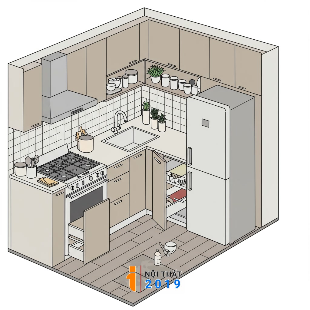 Mẹo Bố Trí Nội Thất Bếp Vừa Đẹp Vừa Tiện Nghi