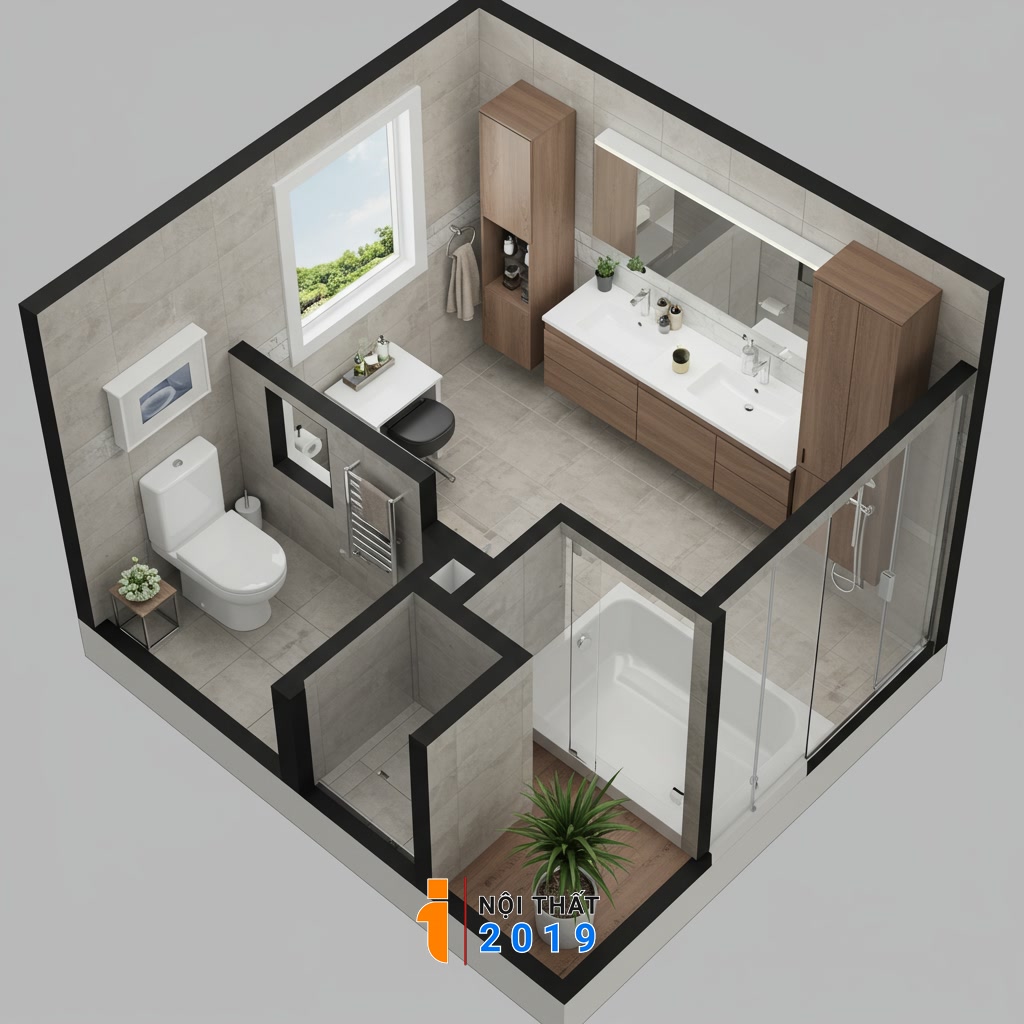 Nguyên tắc bố trí nội thất phòng tắm hợp lý và tối ưu không gian