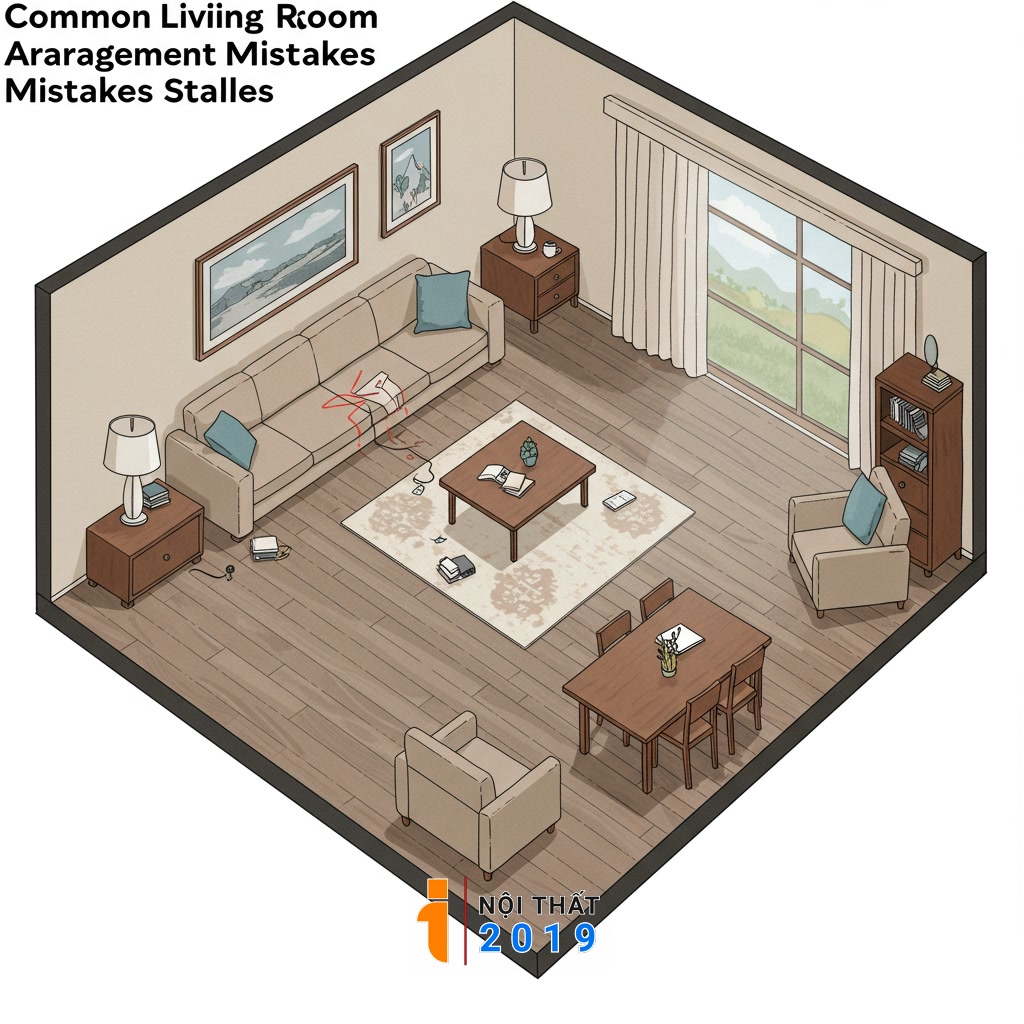 Những sai lầm cần tránh khi sắp xếp nội thất phòng khách