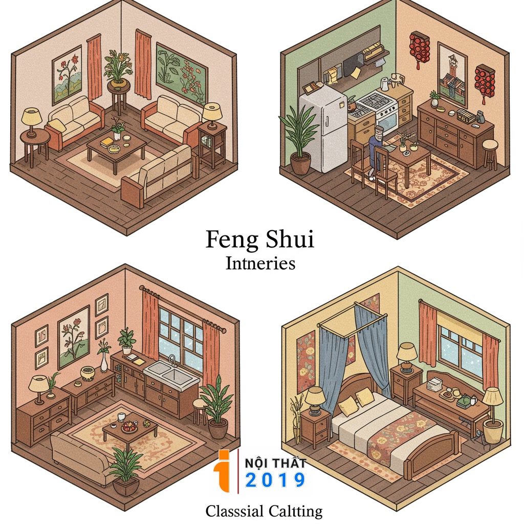 Phong Thủy Cho Từng Khu Vực Cụ Thể Trong Nhà (Phòng Khách, Bếp, Phòng Ngủ...)