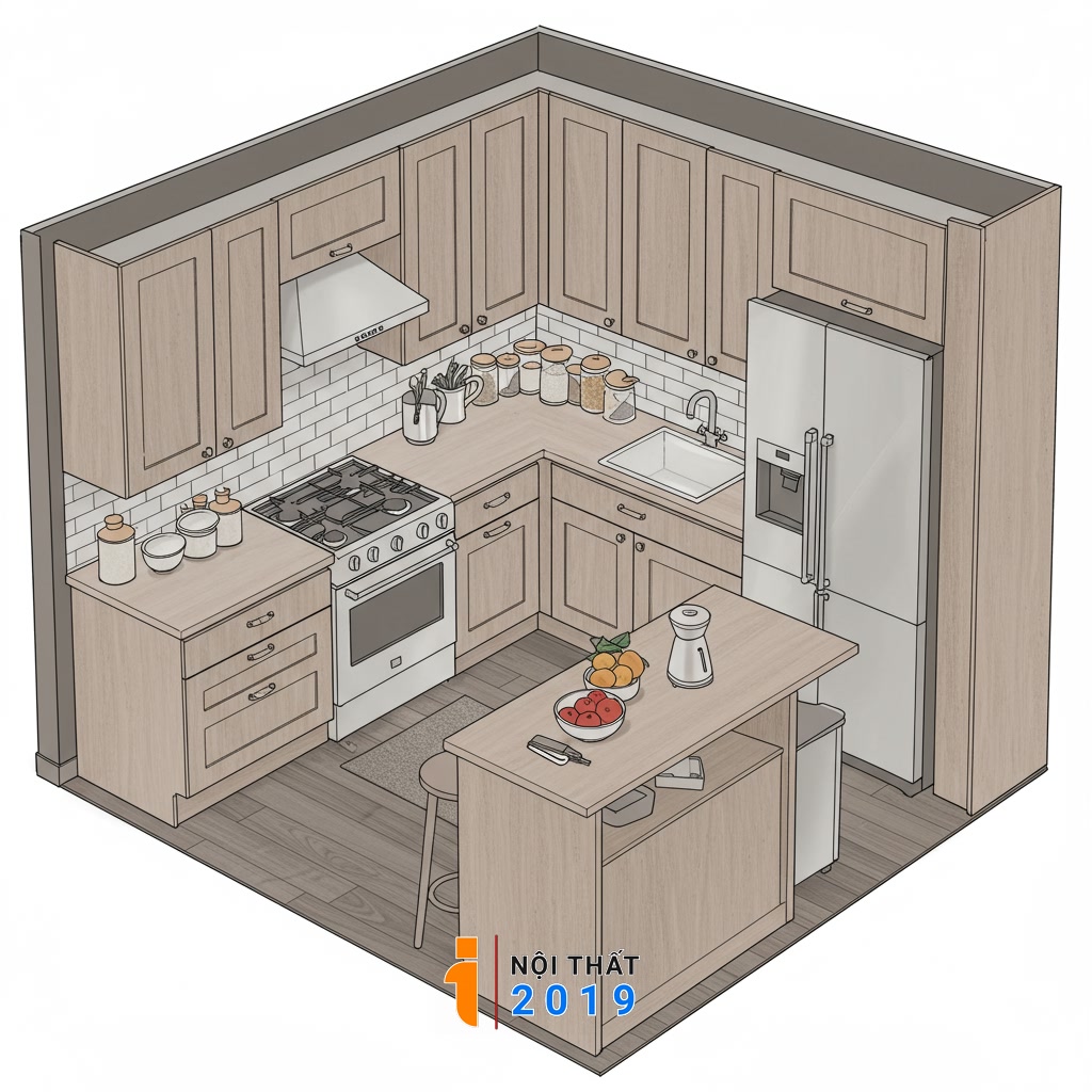 Thiết Kế Công Năng Và Bố Cục Tủ Bếp Hiệu Quả