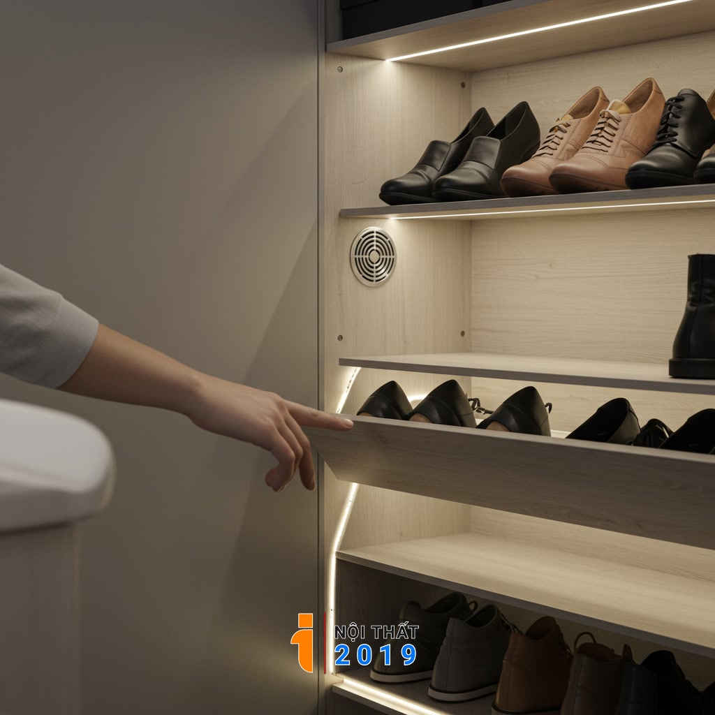 Tích hợp các tính năng thông minh cho tủ giày