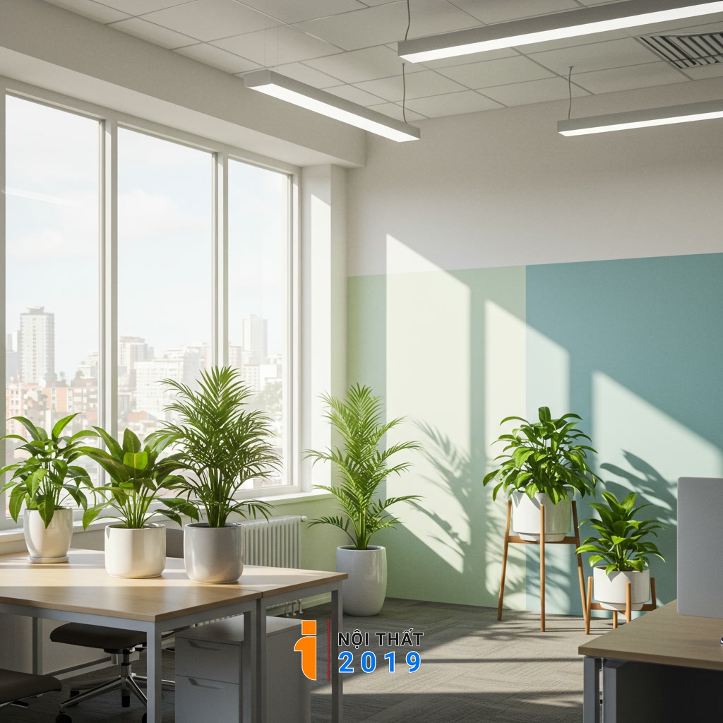Tối ưu hóa không gian với ánh sáng, màu sắc và cây xanh