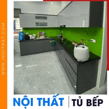 Tủ Bếp chữ L cho nhà phố tại phường Long Biên