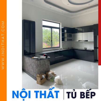 Tủ Bếp chữ U 7.5 mét biệt thự nhà vườn tại xã Mê Linh