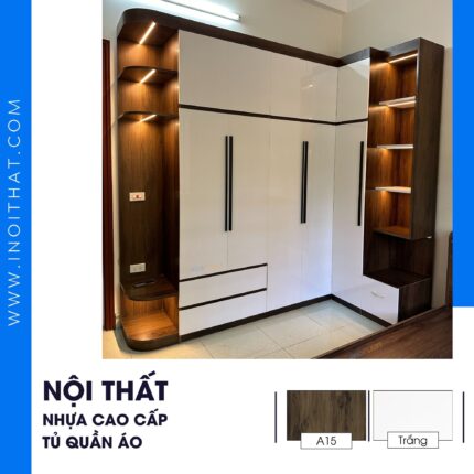 Tủ quần áo 2.5 chữ L kết hợp LED giật cấp tại phường Sơn Tây