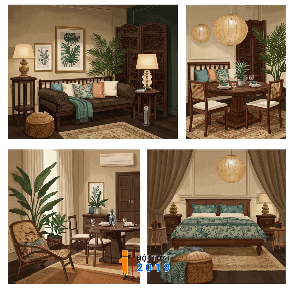 Ứng dụng Phong cách Đông Dương cho từng không gian sống