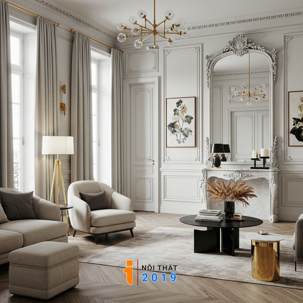 Ứng dụng phong cách Pháp trong không gian sống hiện đại