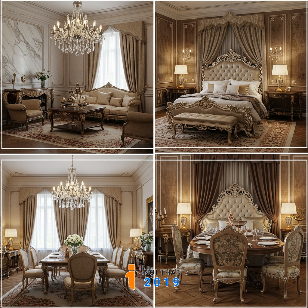 Ứng dụng Thiết kế Nội thất Cổ điển cho các Không gian cụ thể